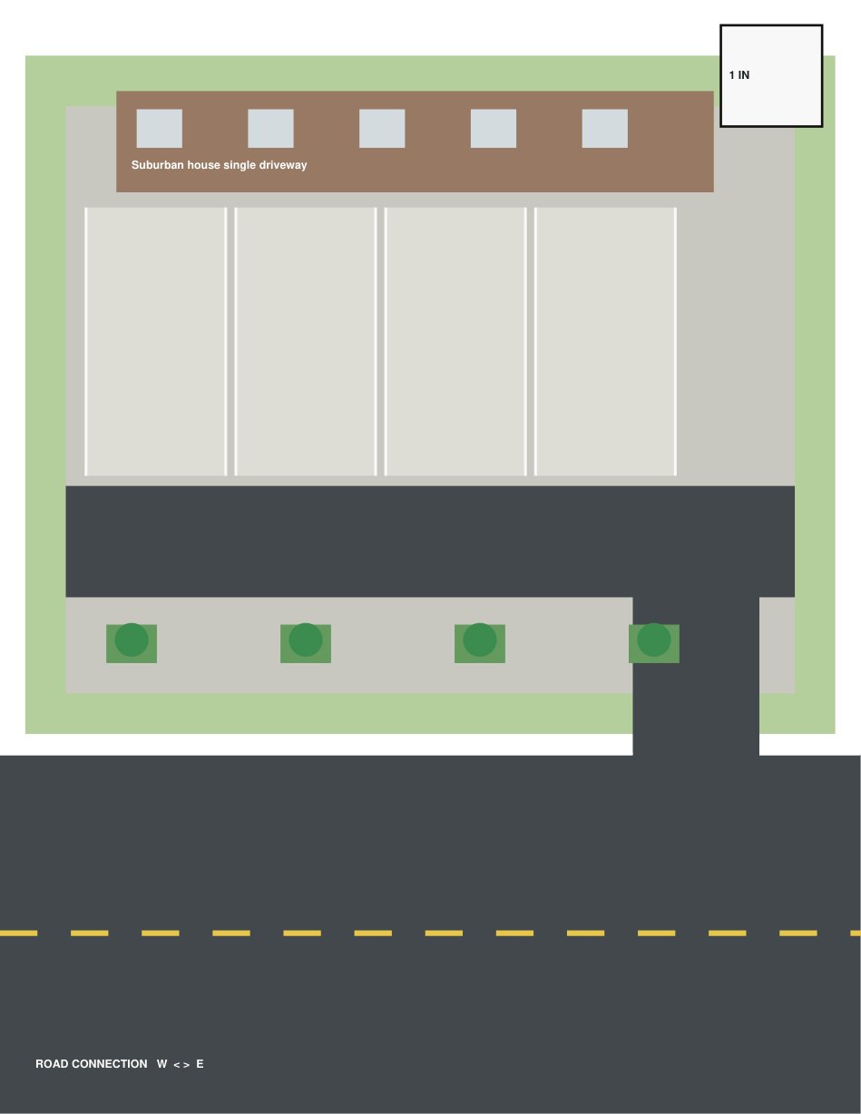 Suburban House Single Driveway full-size JPG preview
