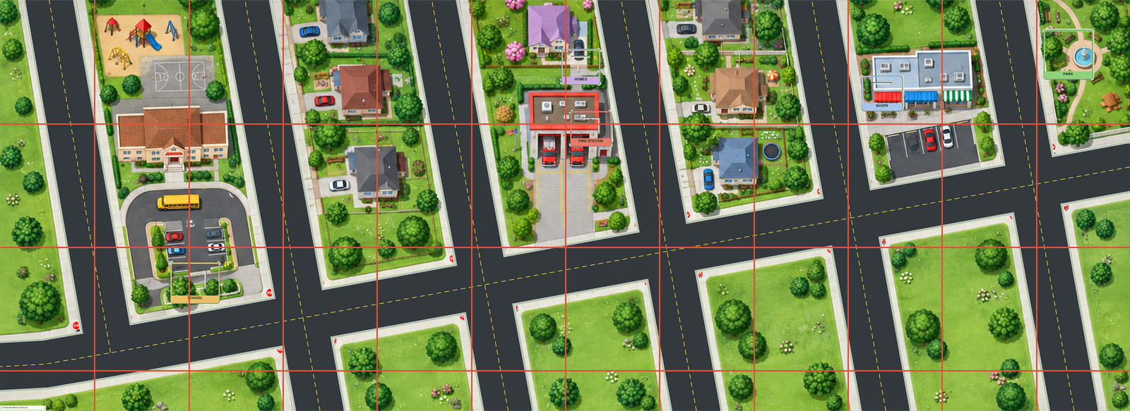 Town preview containing Fire Station